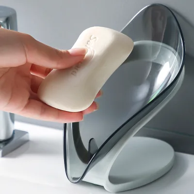 Wholesale Soap Holder Leaf Shaped Soap Dish for Bathroom Plastic Drainage Soap Rack Wholesale Bulk Price Supply