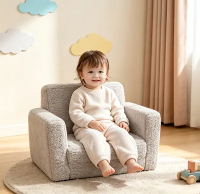 Kids Couch, 2-in-1 Soft Toddler Couch Fold Out , Comfy Toddler Chair,Convertible Sofa, Gifts for Kids Girl Boys