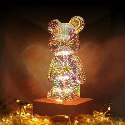 Luminous Little Bear Night Light Popular Violent Bear Desk Lamp Bedside Lamp Gift for the Seventh-day-august Occasion