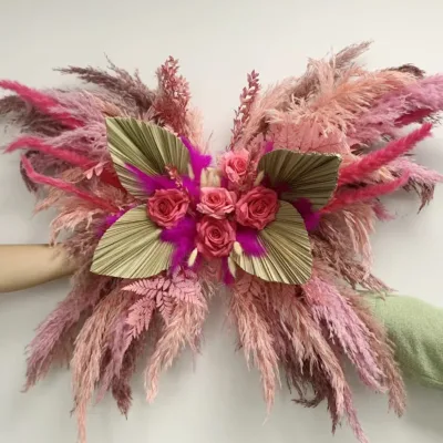 New Design Wedding Decoration Supplies Dry Flower Big Pampas Reeds Leaves pink Flower Centerpieces for Party Decor Aisle Wedding