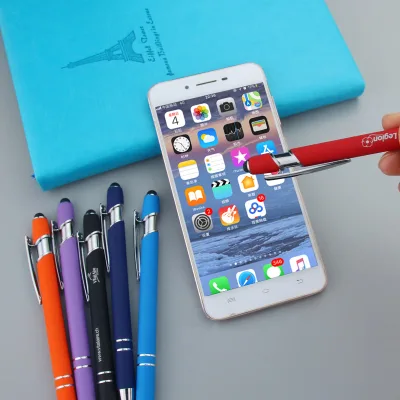 Custom Logo Metal Super Slim Ballpoint Pen Superb Touch Screen for Stylus Pen Impressive Personalized Twist Pen for Promotions