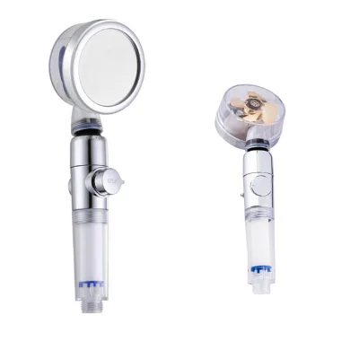 New Style Bathroom Spa Chrome ABS Hand Held 360 Degree Spinning Removable Propeller Fan Shower Head