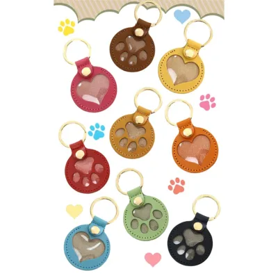 Pet Memorial Heart Shape with Paw Key Ring Monument for Dog Cat or Small Pet-Cremation Function Various Colors