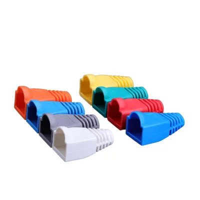 Factory Direct Sales Crystal Head Boot, PVC Color Protective Cap, 100pcs Per Bag,RJ45 Universal 8P8C Protective Sleeve