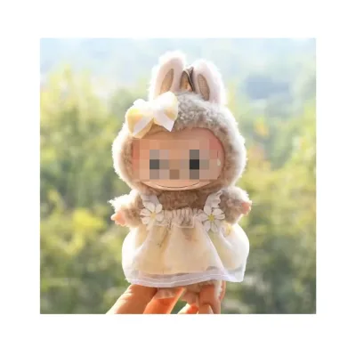 Wholesale High Quality Clothes Only Cute Dress Outfit Labobo Clothes 17cm Plush Doll Color Plaid Labobu Doll Clothes