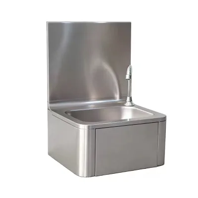 Touchless Activation Knee Tap Basin SS304 Material Public Bathroom Hands Free Sink With Valve Durable Construction