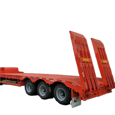 3axle Used Semi Trailer 50t Payload Low Flatbed Semi Trailer