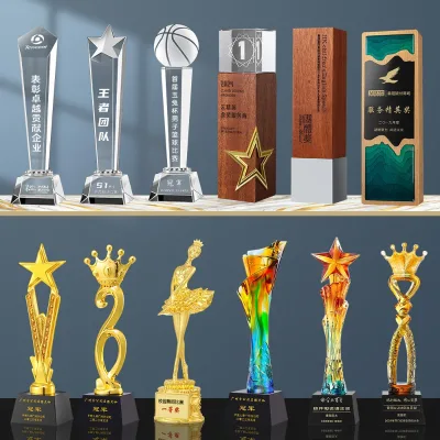 High Quality Custom Metal Trophy Cup Award Sport Gaming Gold Sliver Soccer Trophy