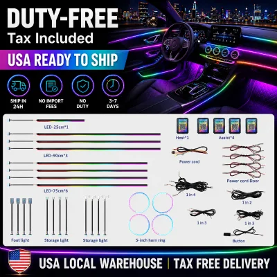 Us Local Shipping Car Ambient Light Symphony Ambient Light Ambient Lighting Kit Uniform Lighting Effect Hot Selling
