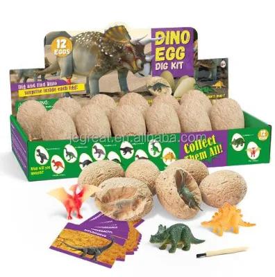 Dino Egg Dig Set 12 Dinosaur Excavation Kits with Unique Dinosaur Toys Dinosaur Dig for Kids Easter Party