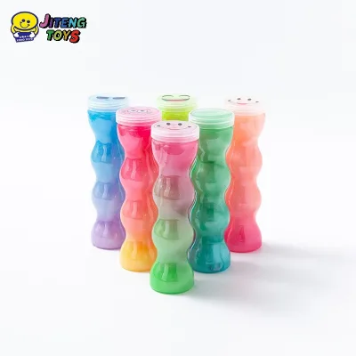 JITENG New Design S-Shaped Color Rainbow Watery Sensory Toy Crystal Mud Squishy Glitter Clear Galaxy Slime