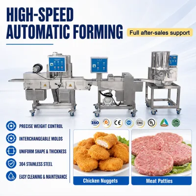 Meat Ball Forming Machine Hamburger Patty Chicken Nugget Meat Pie Making Motorized Automatic Commercial for Food Factory