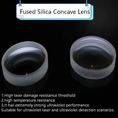 D=11mm FL=20mm AR Coating 7980 Quartz Double Concave Lens OEM for Optical Equipment Near-infrared Spectrum Analyzer