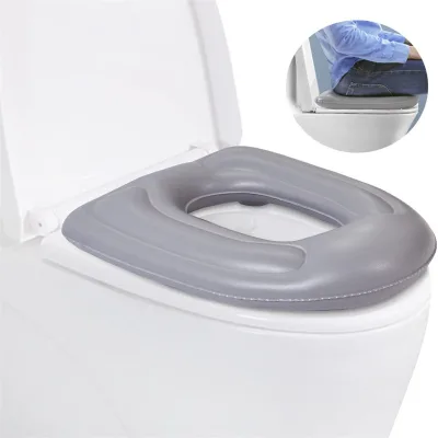 Inflatable Toilet Seat Cushion for Seniors,Comfortable Air-Padded Seat for Pressure Relief, Portable and Easy to Inflate