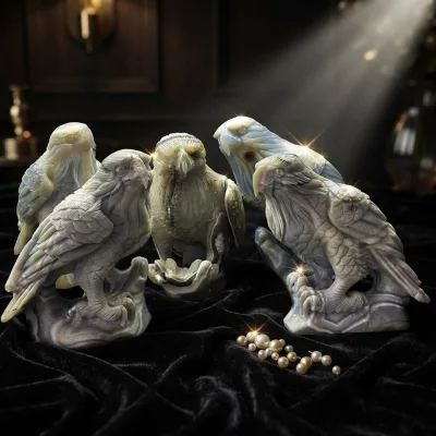 Wholesale Natural Agate Eagle Carving Hand Carved Crystal Eagle Statue for Home Decoration Collectible Gift