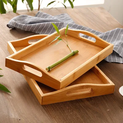 High Quality Wholesale Custom  Household Hotel Creative Fruit Bread Tea Solid Wood  Bamboo Plate