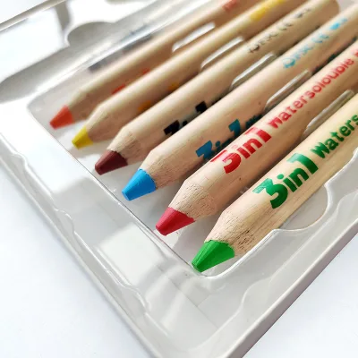 Custom logo Hot Stamp 13 cm Jumbo Wooden Color Pencil with En71