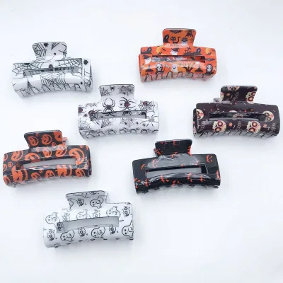 New Halloween Series PVC Clasp Clip Funny Skull Hair Clip Festival Hark Clip Hair Accessories