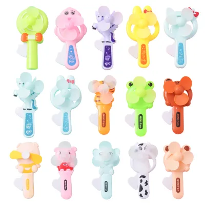 Summer Cool Creative Cartoon Mini Portable Hand Press Fan for Kids Small Plastic Manual Handheld Fan