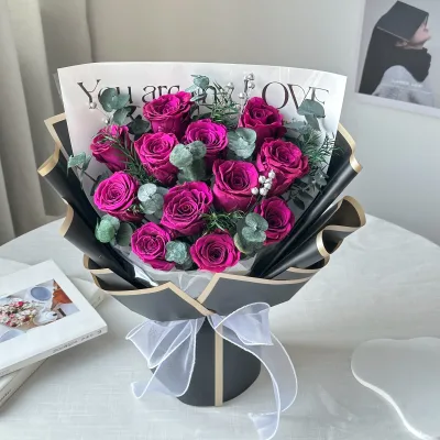 Wholesale Preserved Rose Bouquet Customizable Romantic Confession Everlasting Eternal Flower Bouquet