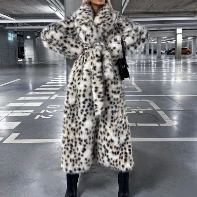 New Winter Thick Women Overcoat Clothing Faux Fur Plus Size Long Coats Trend Suit Collar