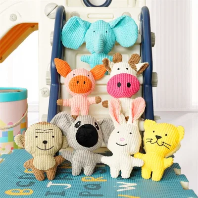 2026 New Design Pet Plush Squeaky Dog Toy Animal Interactive Teeth Cleaning Soft Chew Small Puppy Funny Cute Durable