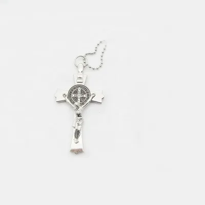 Custom Cross Pendant Keychain Silver Gold Religious Jesus Cross Necklace Pendant Key ring