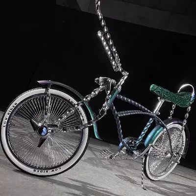 4OEM Lowrider Bike Handcrafted Color Changing Paint Bicycle Accessories Retro Bicycle Decorations