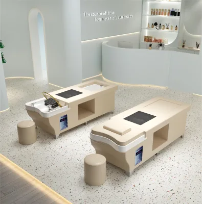 Wholesale Salon Furniture Modern Wooden Hair Washing Spa Head Water Therapy Shampoo Bed Shampoo Chair