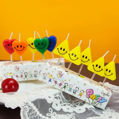 Factory Price Colorful Smiling Face Birthday Candles for Children's Parties Handmade Birthday Home Decoration Weddings Christmas