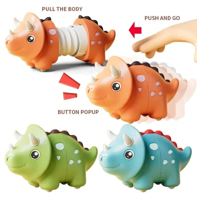 Telescopic Dinosaur Children's Toy Multi Color Stretch Tubes Stress Relief Toy Pop Tube Sliding Cartoon Dinosaur