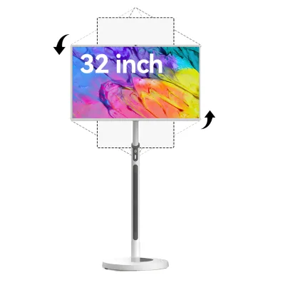 2025 Portable Smart TV on Wheels 32" Android 12 6G+128G Mobile Touchscreen Mobile Android Portable TV