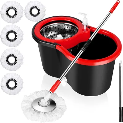 Wholesale High Quality Handfree Microfiber 360 Spinning Mops Separate Bucket Set with 2 Mop Pads Ship Within 48 Hours Cleaning