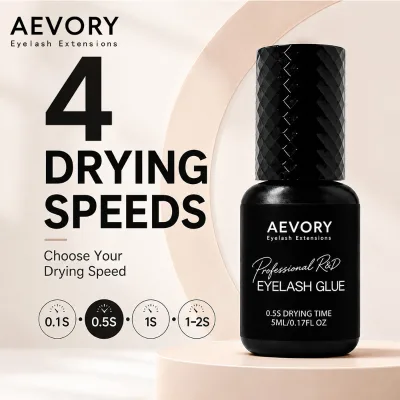 Aevory Private Label Eyelash Extension Glue Color Lash Adhesive Pink Color 0.5s High Viscosity Strong Hold Eyelash Glue