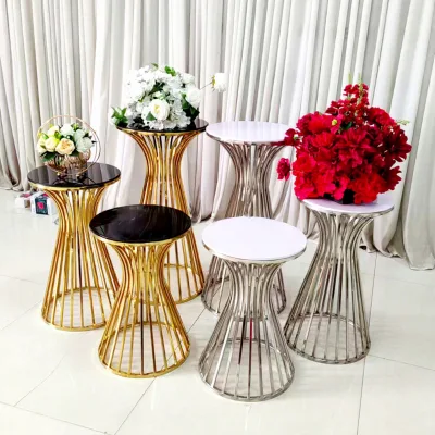 Customized Luxury Gold Metal Dessert Table Elegant Silver Cake Plinth Stand for Wedding Birthday Party Event Decoration