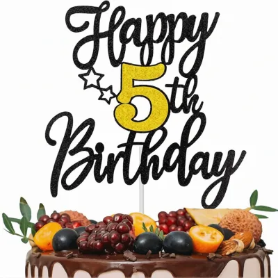 Instagram-style Resin Number-shaped Die-cut Birthday Cake Topper Digital Decoration for Birthday Parties Cake-baking Decorative