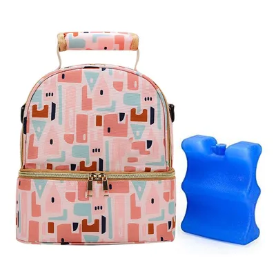 Double Layer Reusable Nursing Mother Baby Bottle Storage Insulated Breast Pump Bag Breastmilk Cooler Bag
