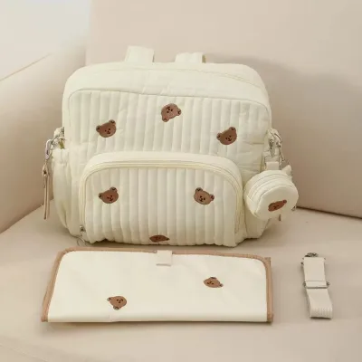 Factory Wholesale/OEM Fashion Storage Bag Diaper Bag Backpack Medium Pregnant Baby Bag and Diaper Changing Pad Insulated Pocket
