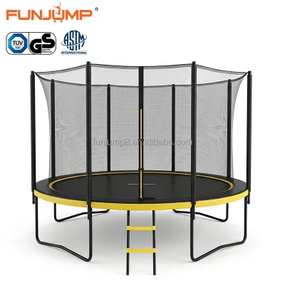 12FT Professional Jump Trampoline Gym Bounce Rectangle Steel Frame TUV CE Certified