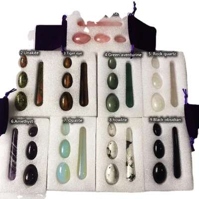 Natural Tiger Eye Crystal Carved Agate Massage Wand Engraved Gemstone Love Style for Home Decoration