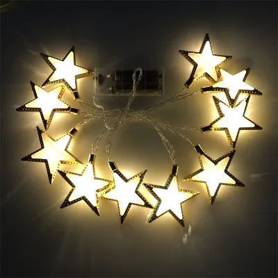 20 LEDS Muslim Moon String Lights Mubarak Islam Decorative Star Lights String Battery Ramadan Light