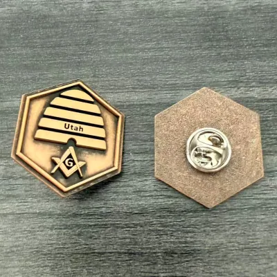 Wholesale Metal Cartoon Pins Vintage Fashion Utah Masonic Pins Collection Gifts Decoration Pins for Clothes and Bags Good Stock