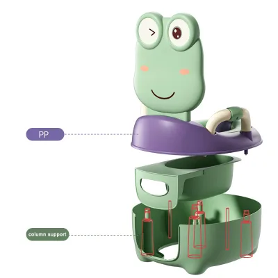 Portable Toddler Potty Trainer Stable Safe Oval Bottom Design Non-Slip PP Material for Travel Home Use for Young Children