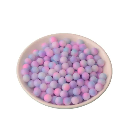 Multi Color Option Round Beads in Bulk Matte Colorful Drilled Gumball Beads for Necklace Bracelet Jewelry Making