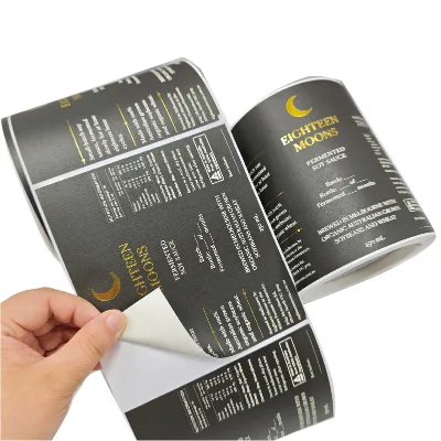 Customized Packaging Sticker Roll Printing Food Product Labels Chili Sauce Glass Bottle Jar Custom Label