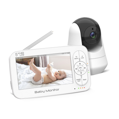 720P 1080P HD 5 Inch LCD Display Hot Selling Babi Products Clear Night Vision Crying Alarm Wireless Video Baby Sleeping Monitor