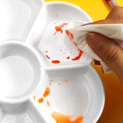 Plastic Palette Painting Dish 7 Well Flower Paint Tray Watercolor Painting Mixing Palette for Oil Acrylic Watercolor