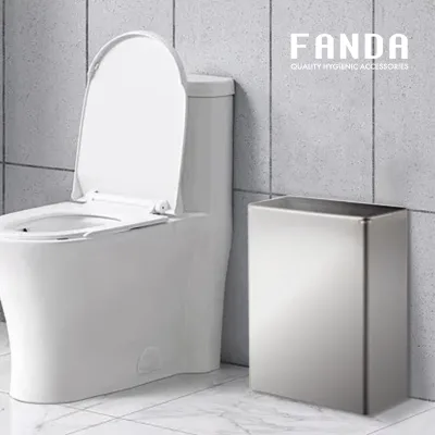 FANDA Industrial Large Made Taiwan #304 Stainless Steel Brushed Finish Custom Design Garbage Bag 23 Liter Biohazard Waste AE-921