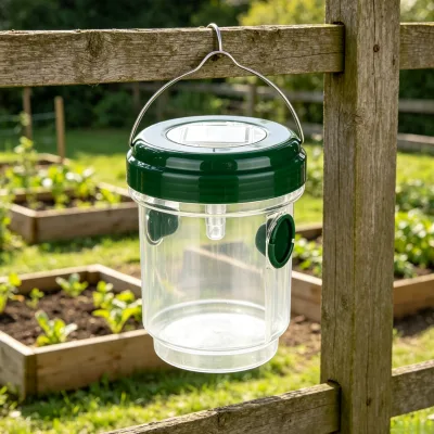 Solar Wasp Trap Double Entry Wholesale Hanging Reusable Bottle with Hook for Garden Farm Factory Direct Bulk Orders