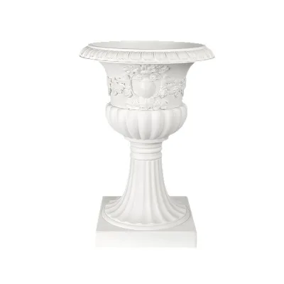 Large Courtyard Relief Carving Roman-Style European Planter Solid Durable Outdoor Vintage High-Mouth Plastic Flower Pot (China